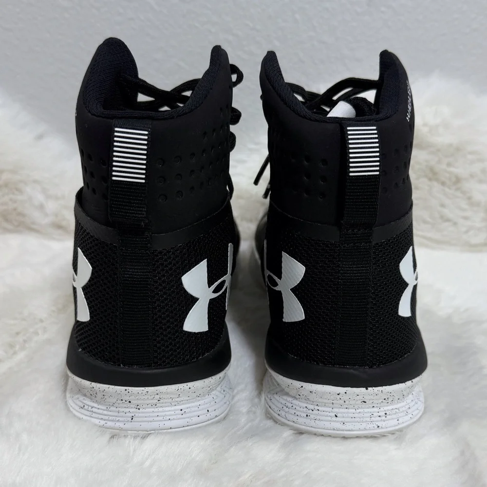 Under Armour Highlight Ace Sneakers Black White Mid-Top Volleyball Shoes - Picture 7 of 8